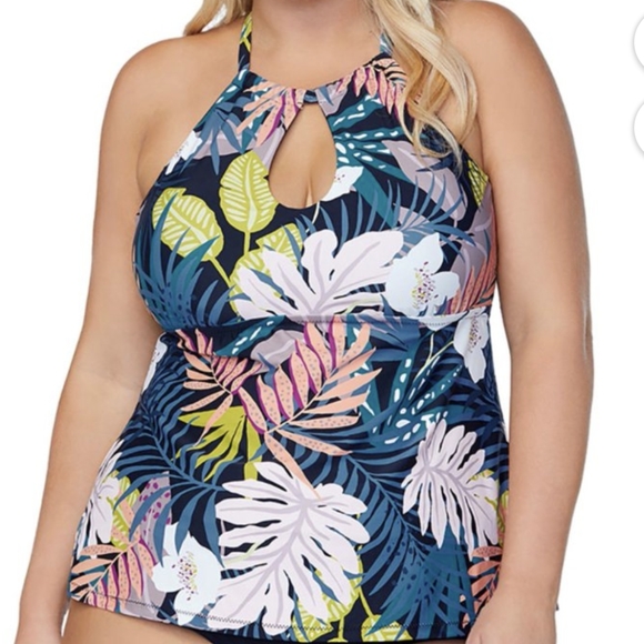 Raisins Swim Raisins Curve Swimwear Swim Tankini Top Style Rosalie Floral Tropical Print